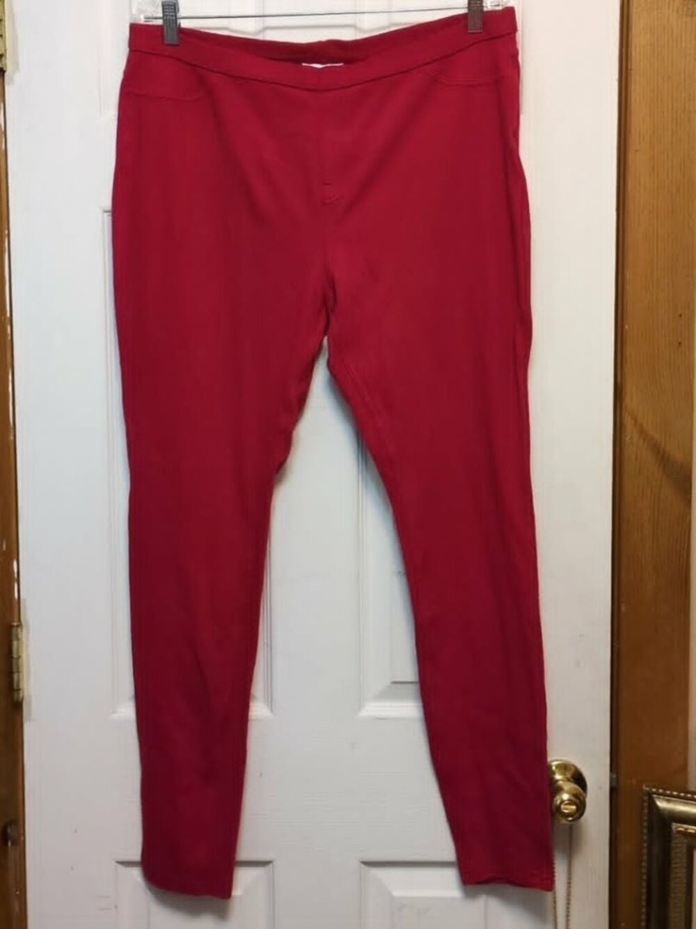Red New Jeggings Stretchy Sz XL Casual Comfort Athleisure Minimalist Bright Cozy